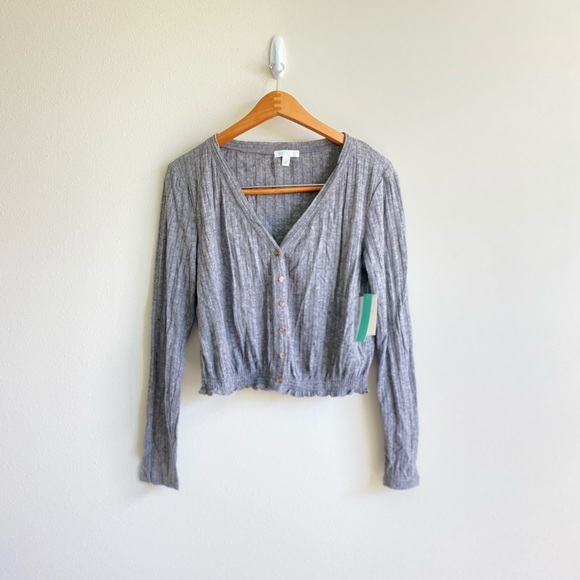 ABOUND Knit Crop Sweater/top Grey - Picture 3 of 7